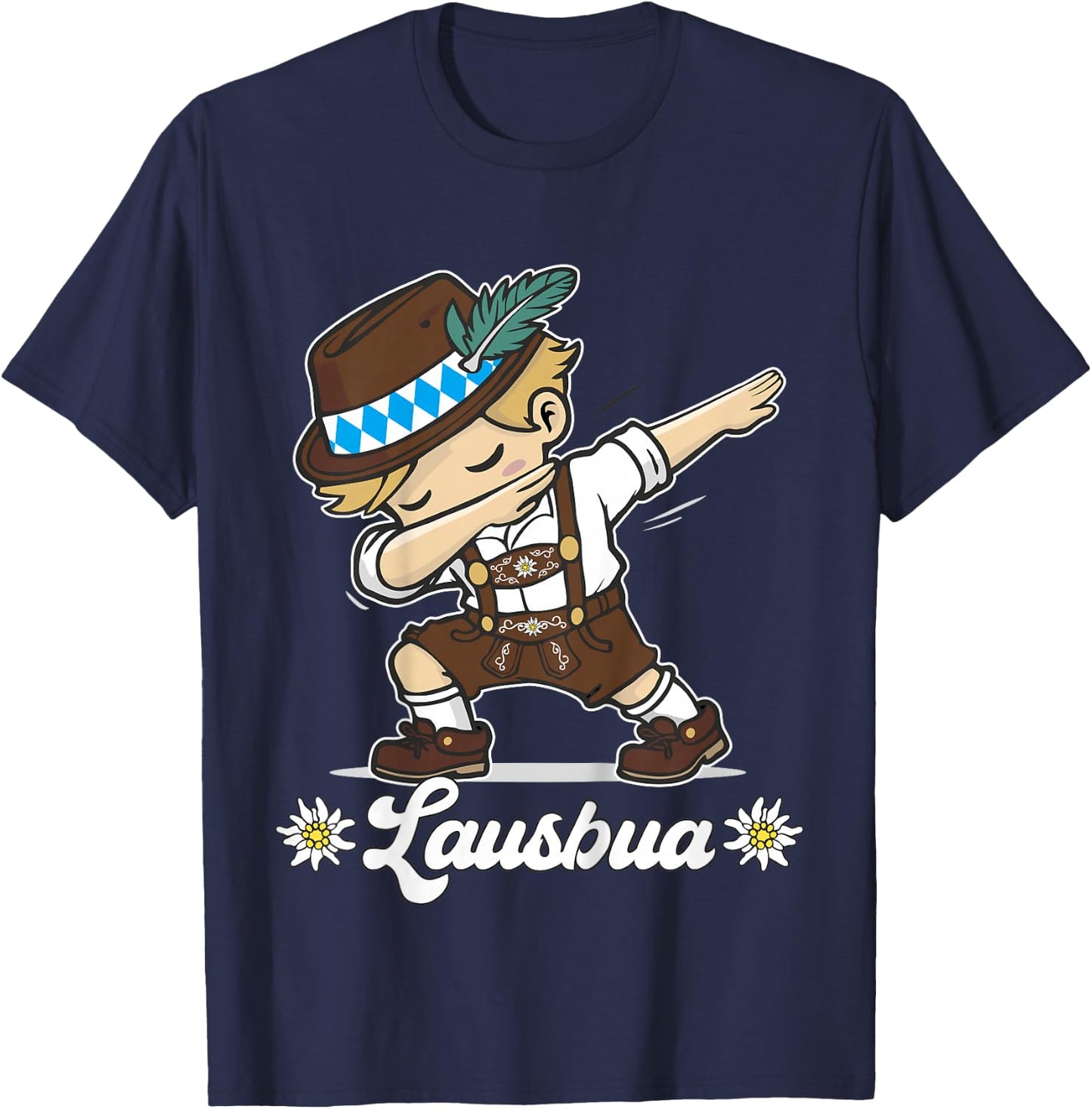 Lausbua Dabbing Bayerischer Junge Trachten Ersatz T-Shirt - T-Shirt | Navy