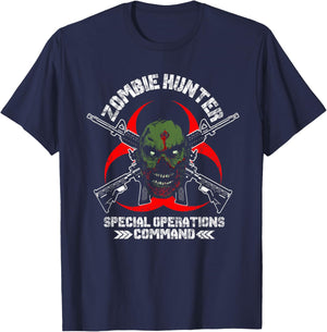 Zombie Hunter Special Operations Command T Shirt T-Shirt - T-Shirt | Navy