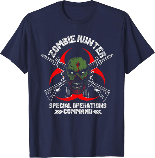 Zombie Hunter Special Operations Command T Shirt T-Shirt - T-Shirt | Navy