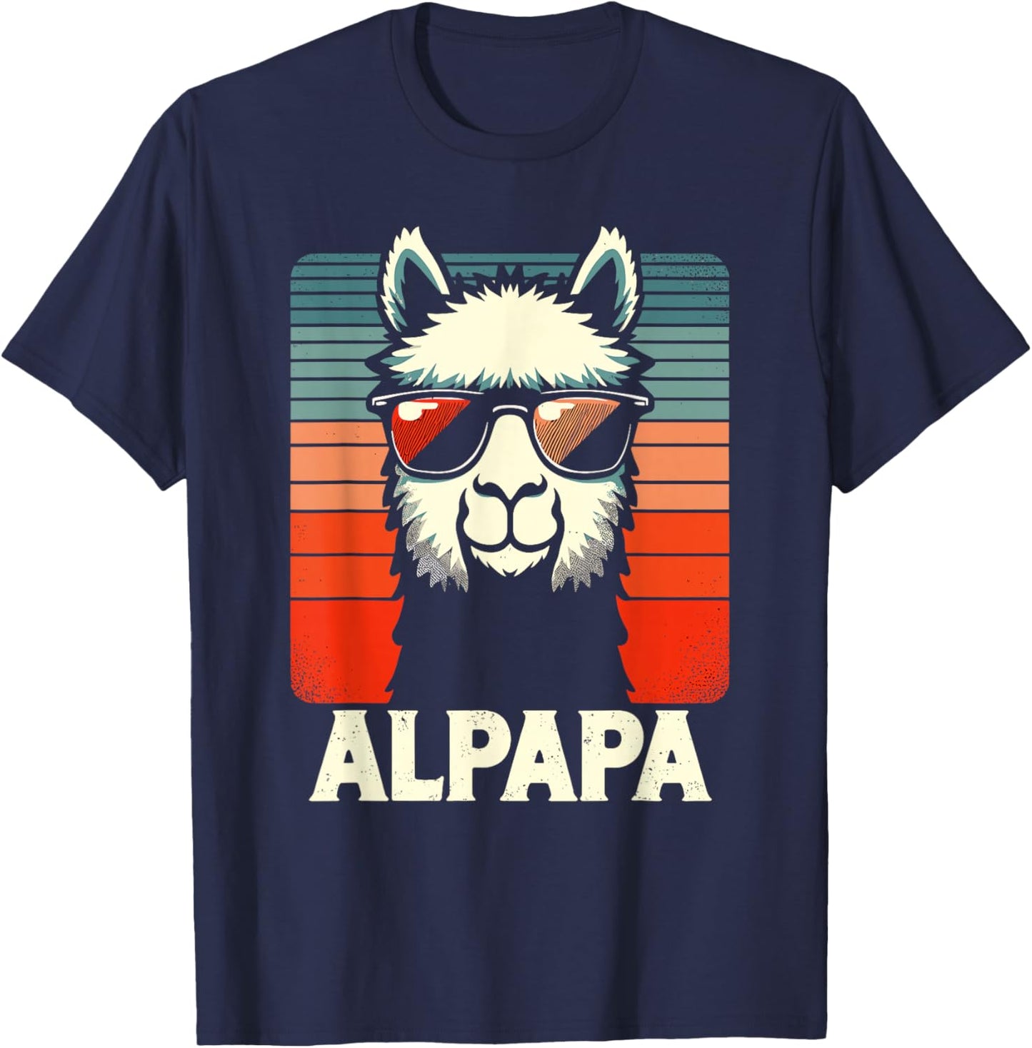 with German Text "Bester Papa Alpapa Alpaka Frischgebackener Papa Vatertag" T-Shirt - T-Shirt | Navy