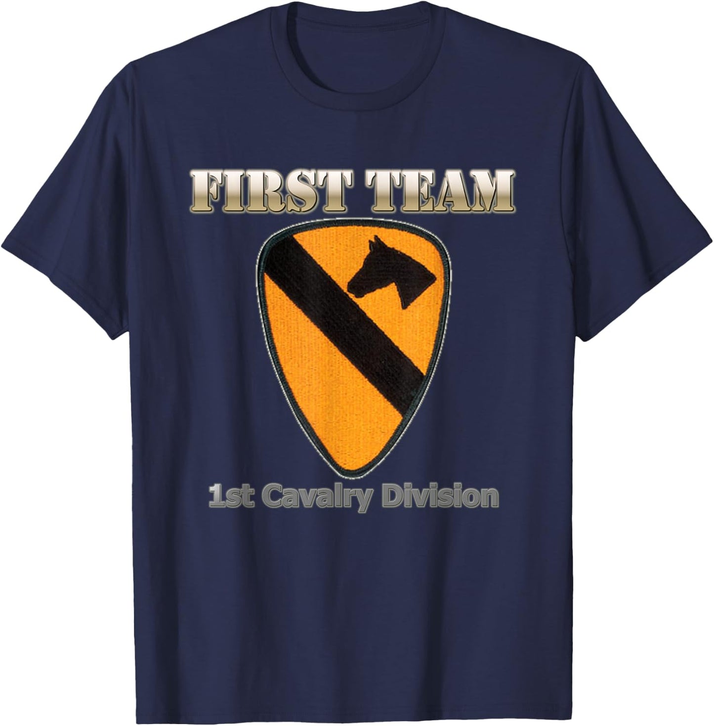First Team - for Army Veterans of 1st Cav Div T-Shirt - T-Shirt | Navy