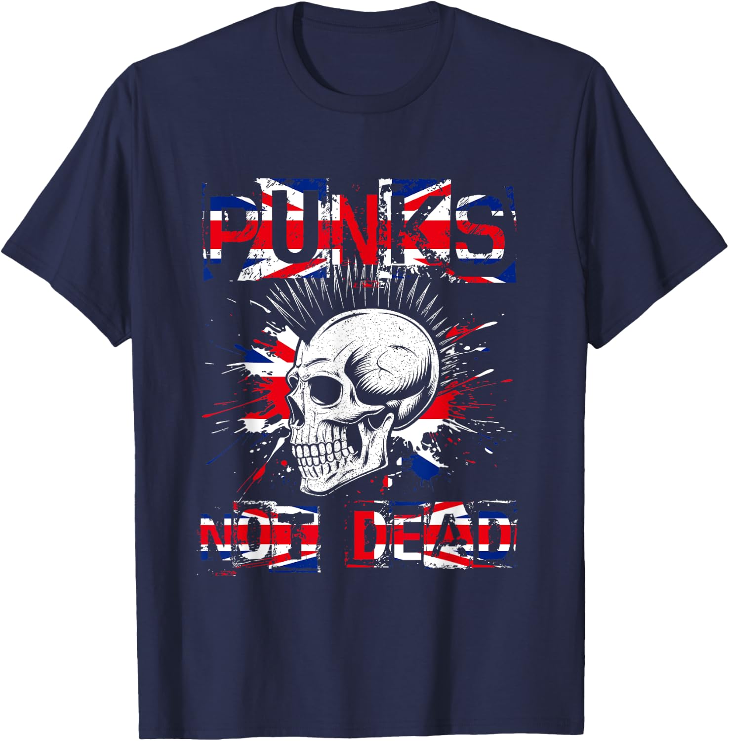 Punks Not Dead Punk Vintage , black, S T-Shirt - T-Shirt | Navy