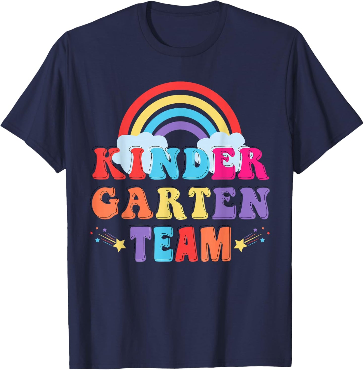 Kindergarten Kita Team Outfit Erzieherin Erzieher Regenbogen T-Shirt - T-Shirt | Navy