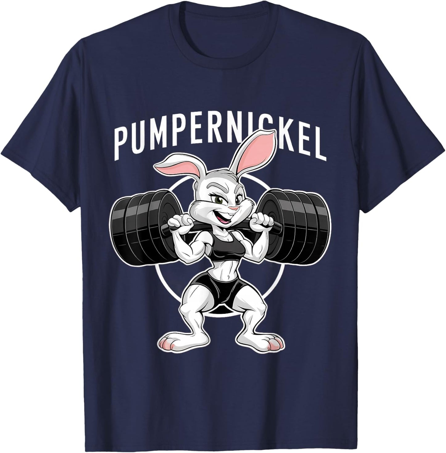 Lustiges Pumpernickel Kaninchen Fitness Sport Bodybuilding Gym T-Shirt - T-Shirt | Navy