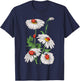 Ladybugs Daisies Chamomile Marguerites Bouquet Gardeners T-Shirt - T-Shirt | Navy