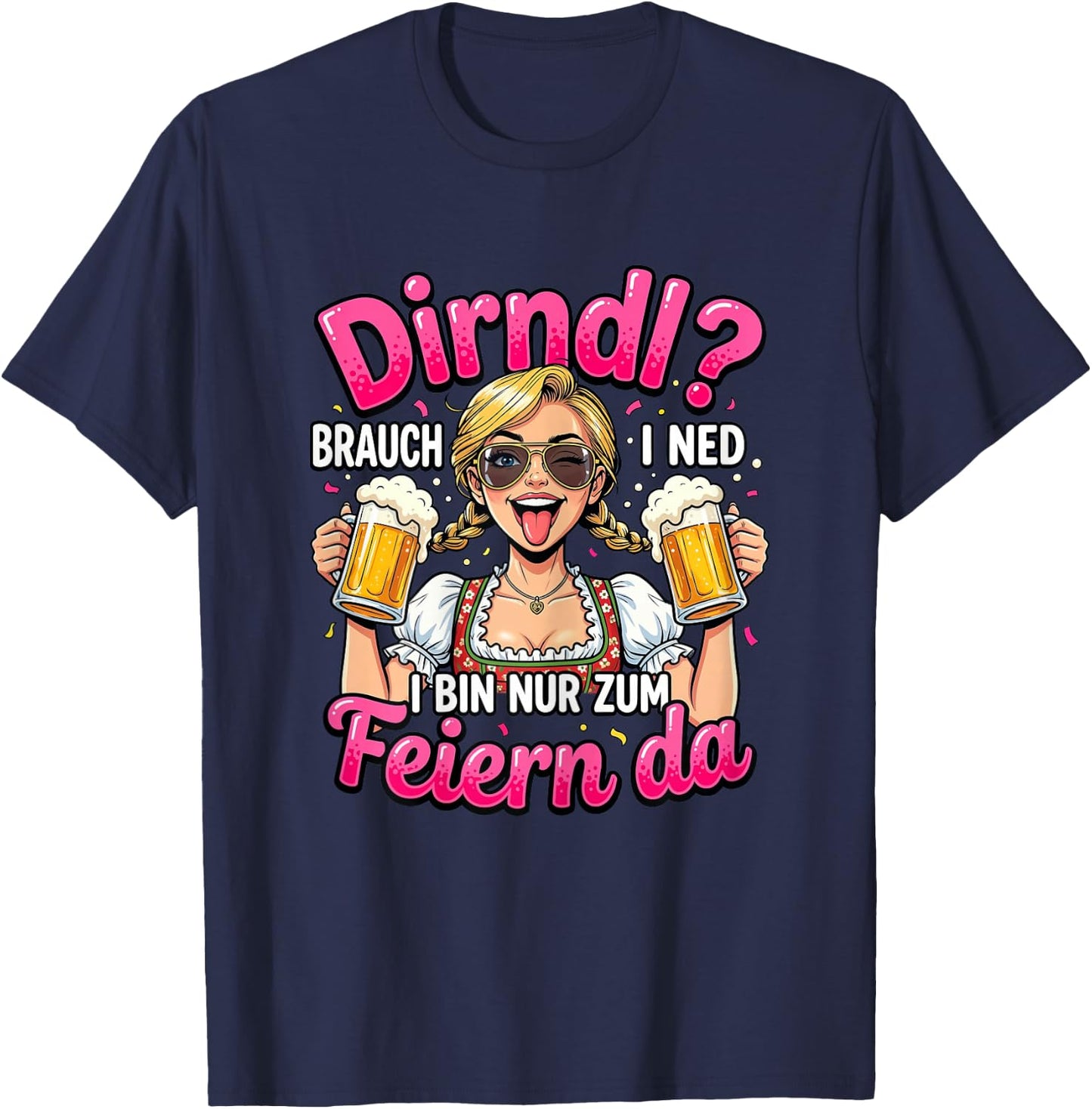 Trachtenshirt Damen Trachten Passend für Oktoberfest T-Shirt - T-Shirt | Navy