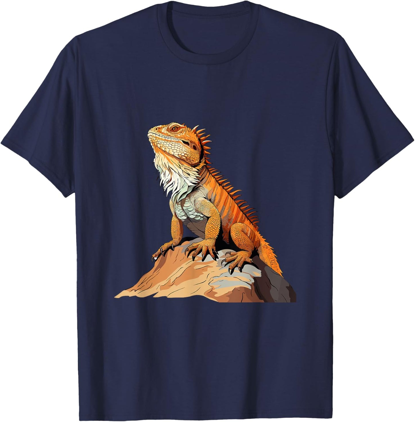 Bearded Dragon Pogona Reptile Graphic T-Shirt - T-Shirt | Navy