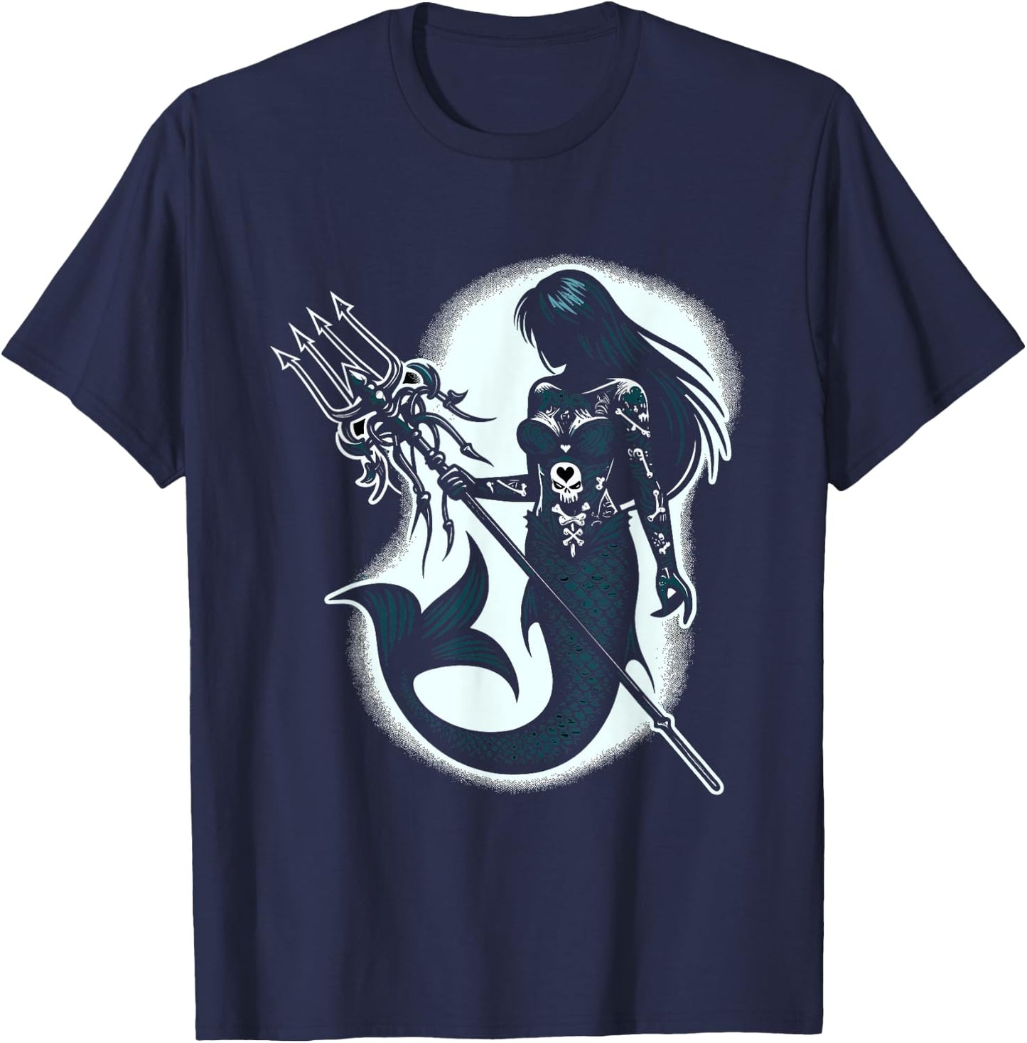 Spooky Sirens Horror Mermaid Creepy Mermaid Haunted Sea T-Shirt - T-Shirt | Navy