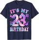 It's My 23rd Birthday Butterfly Theme 23 Year Old Party Girl T-Shirt - T-Shirt | Navy