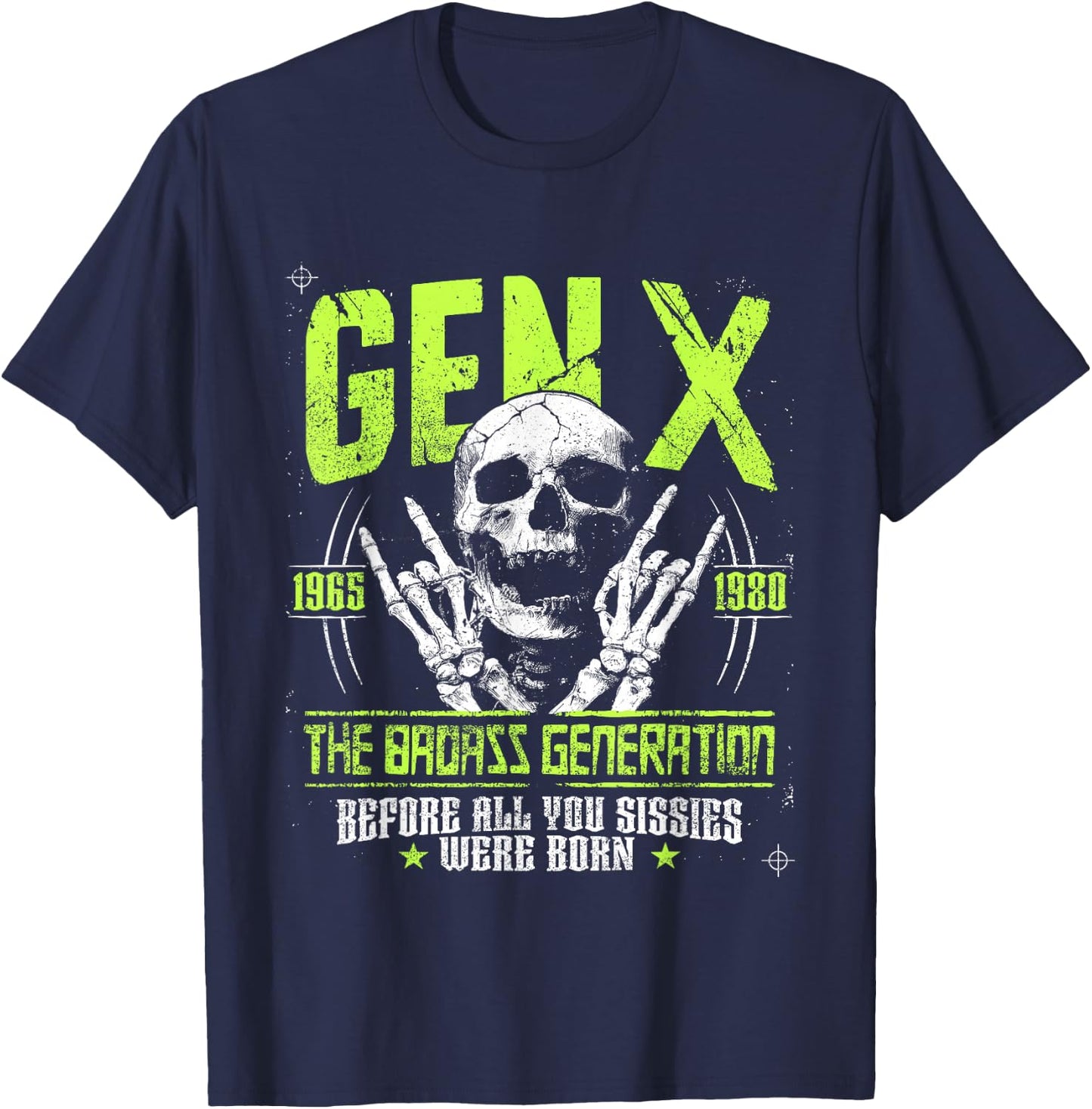 Gen X Badass Generation Punk Rock Sull Spruch T-Shirt - T-Shirt | Navy