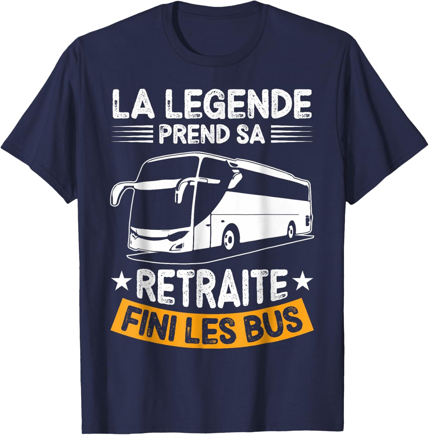 Retired 2024 Legend Retires Gone Buses , Black, S T-Shirt - T-Shirt | Navy