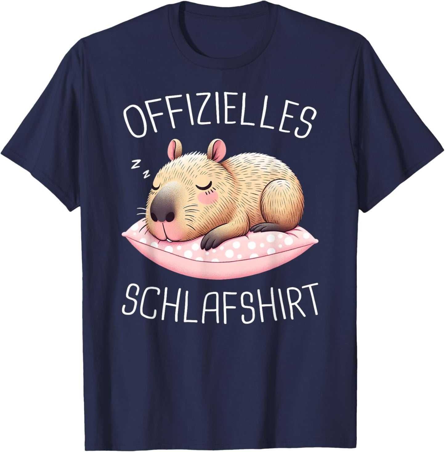 Capybara Official Sleepshirt Water Pig Pyjamas , black T-Shirt - T-Shirt | Navy