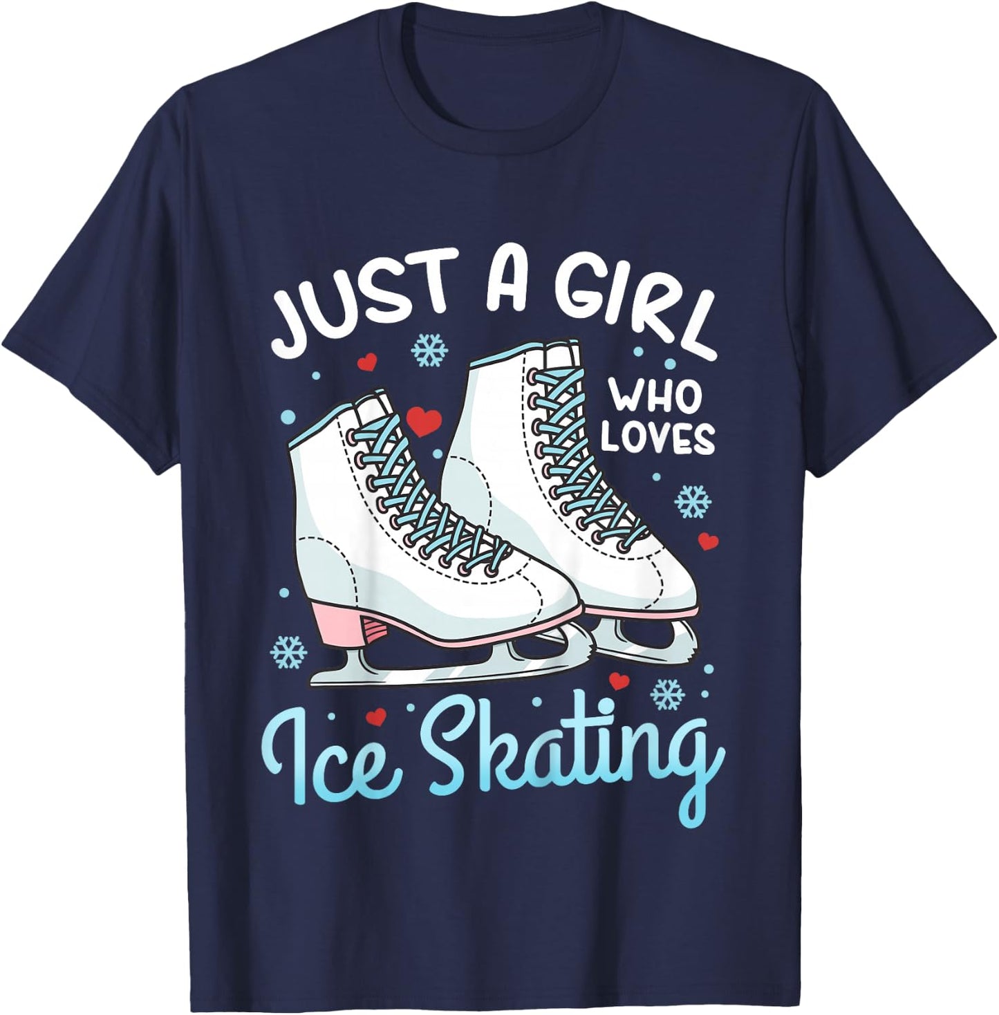 Kids Ice Skating Figure Skating Just a Girl Who Loves Ice Skating T-Shirt - T-Shirt | Navy