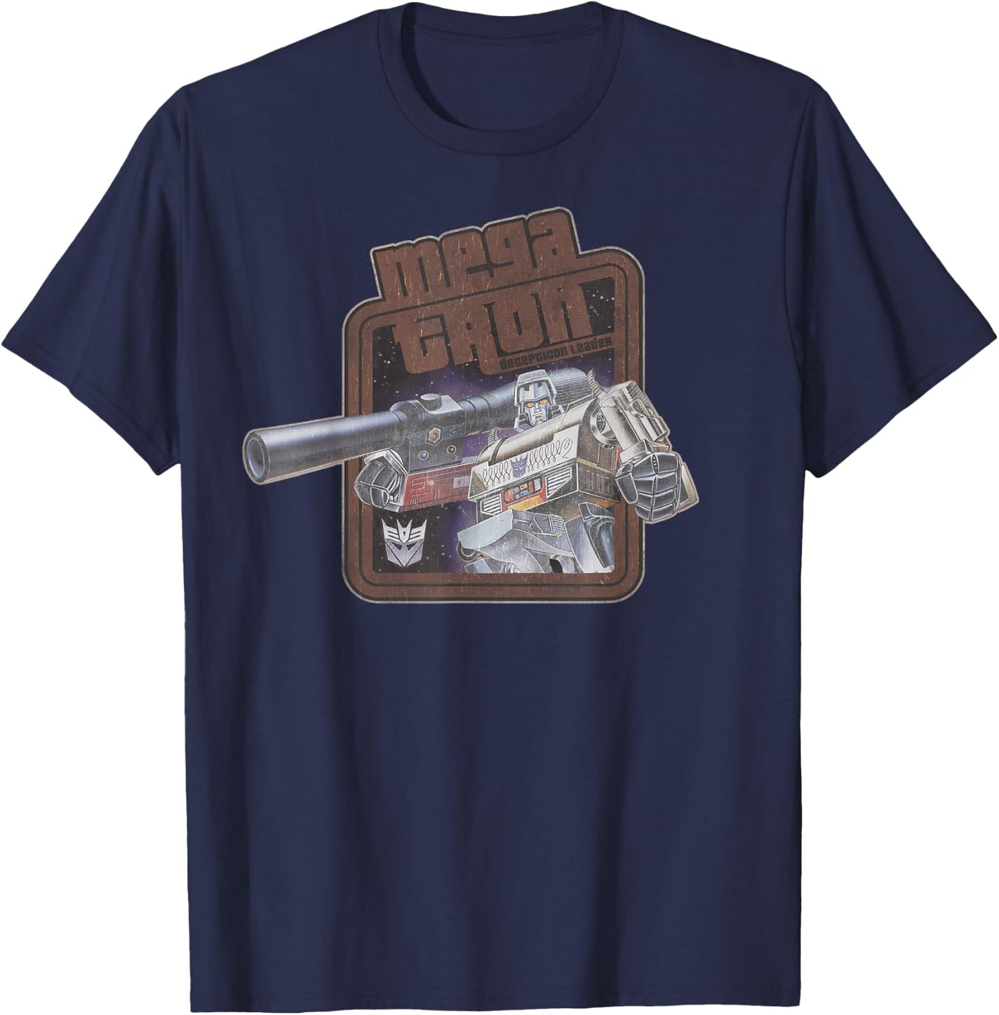 Transformers Megatron Decepticon Leader Retro Logo T-Shirt - T-Shirt | Navy