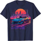 Neon Dreams: 90er Jahre Japanischer Sportwagen MR2 in Cyberpunk City T-Shirt - T-Shirt | Navy
