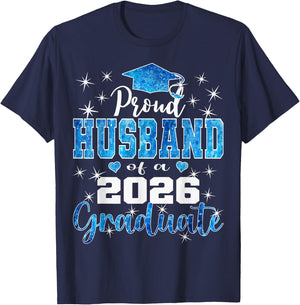 Super Proud Husband of 2026 Graduate Graduation Family T-Shirt - T-Shirt | Navy