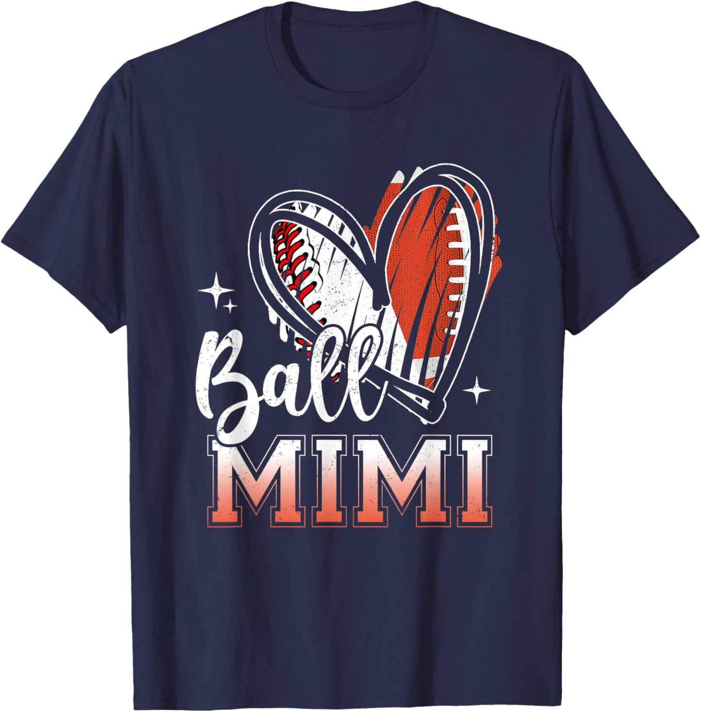 Ball Mimi Baseball Football Grandma Mothers Day T-Shirt - T-Shirt | Navy