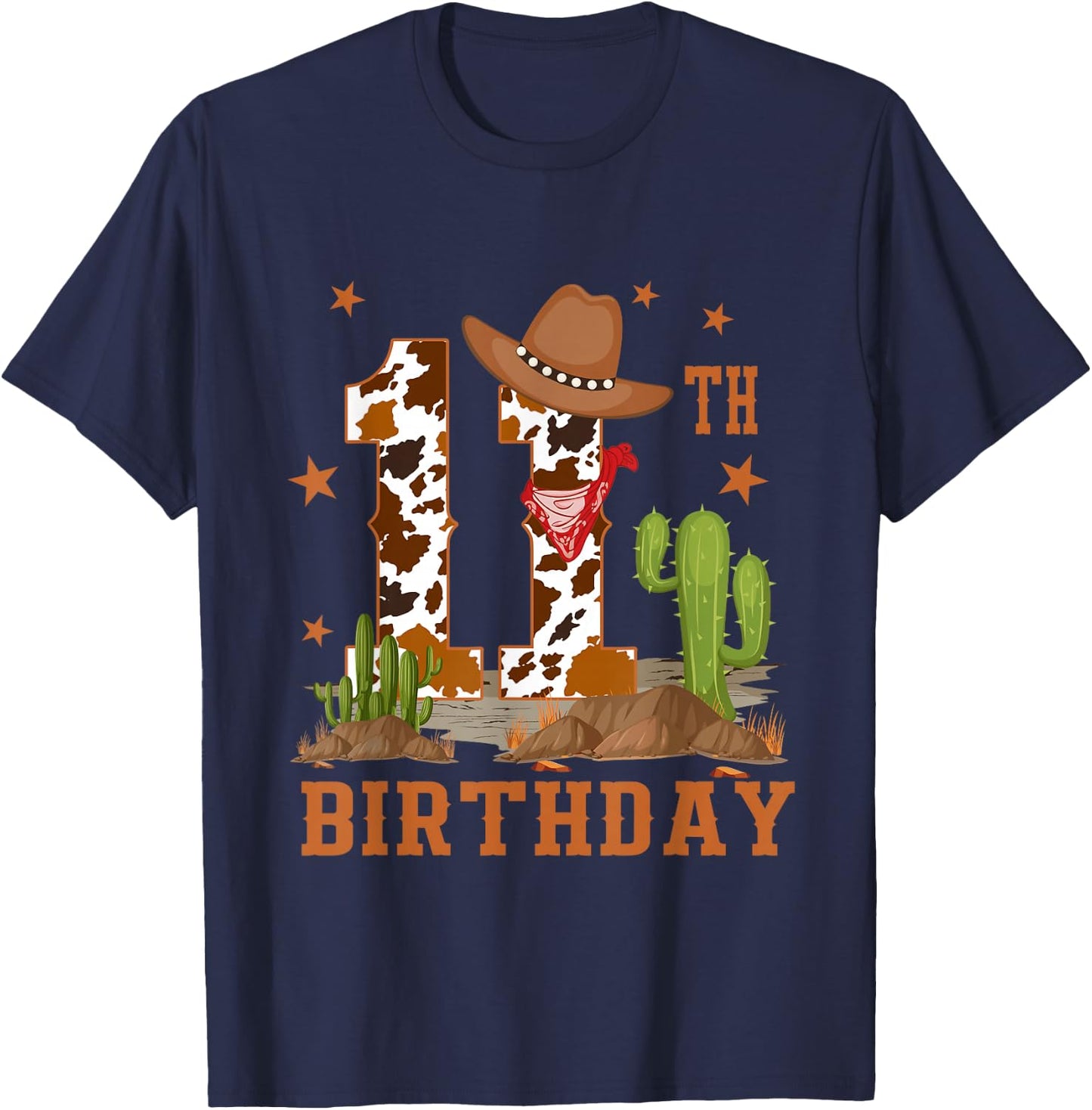 It's My 11th Birthday Cowboy Western 11 Year Old Boy Bday T-Shirt - T-Shirt | Navy