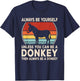 Funny Donkey Always Be Yourself Donkey Lover Men Boys Kids T-Shirt - T-Shirt | Navy