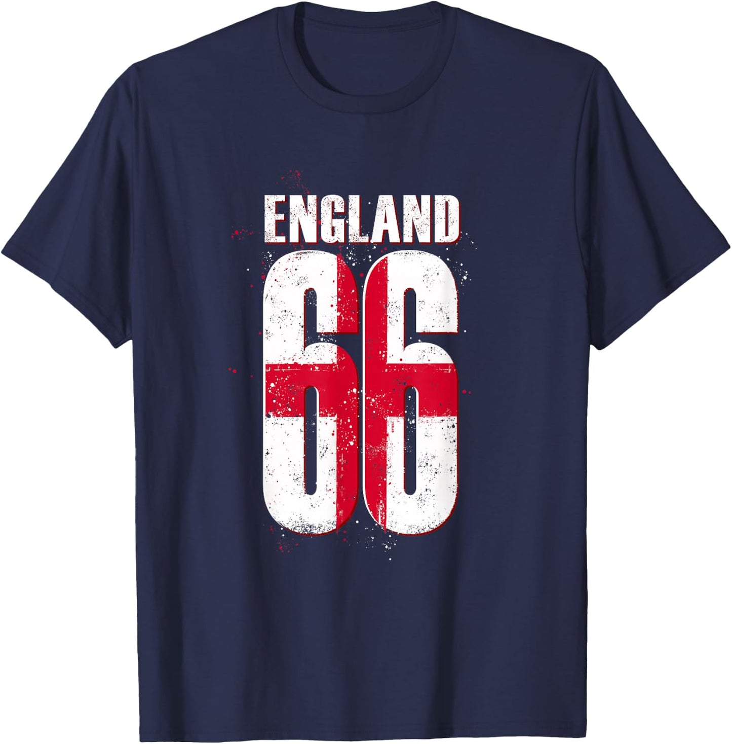 Vintage England 66 Flag Proud English Fan Retro Memorabilia T-Shirt - T-Shirt | Navy