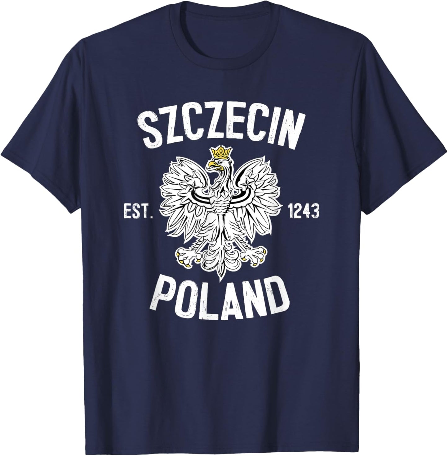 Szczecin Poland Polish Eagle Heritage Pride Dyngus Day T-Shirt - T-Shirt | Navy