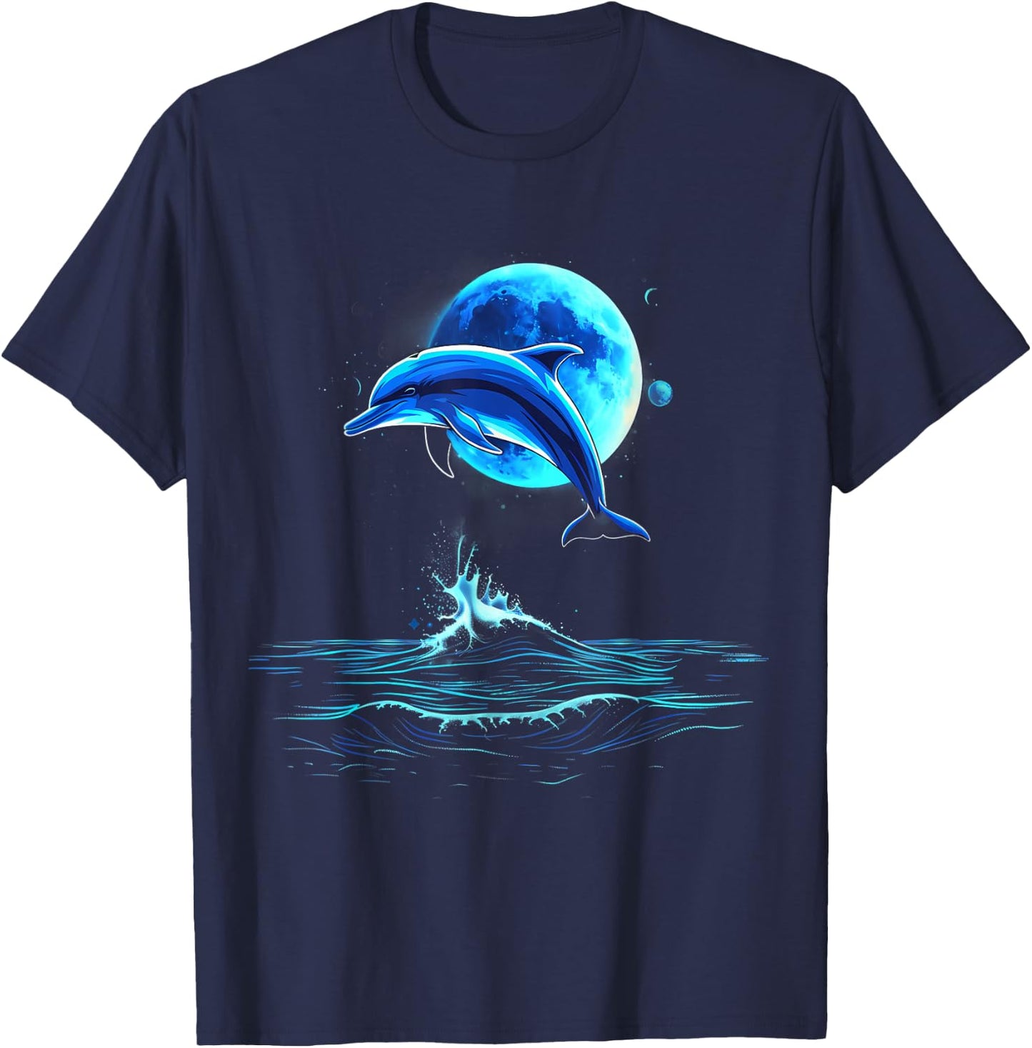 Delfin Ozean Meer Delfin Meer Ozean Tierliebhaber Kunstwerk T-Shirt - T-Shirt | Navy