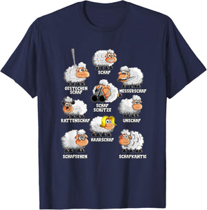 Funny Sheep Knife Sheep Rat Sheep , black, s T-Shirt - T-Shirt | Navy