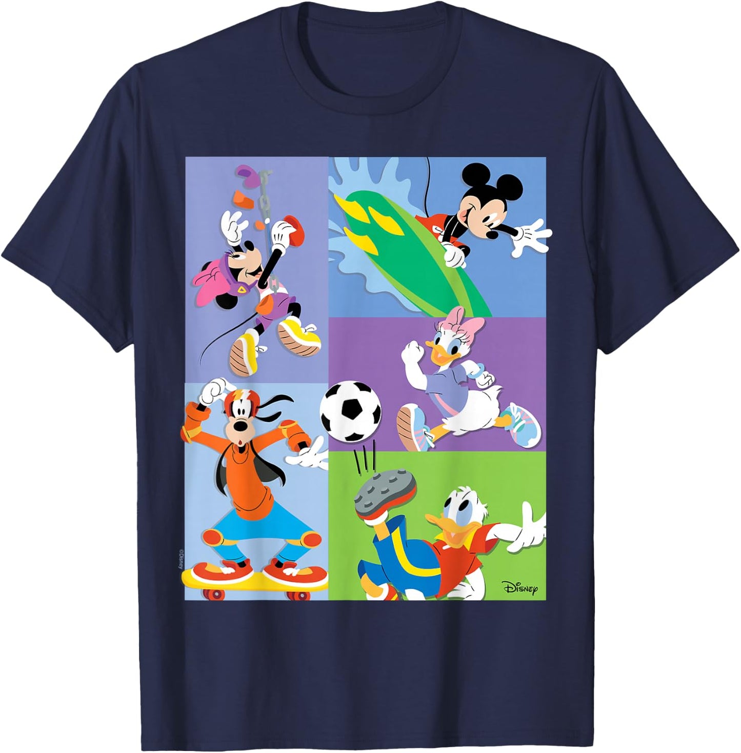Mickey Mouse Minnie Mouse Donald Duck Daisy Duck Goofy Sport T-Shirt - T-Shirt | Navy