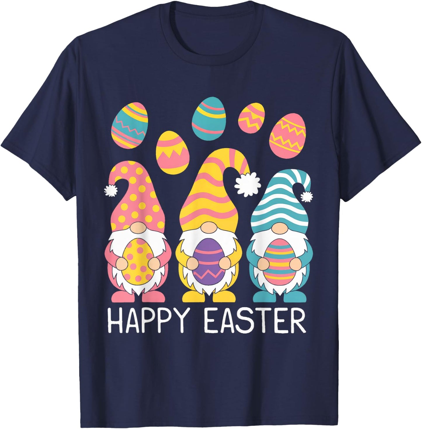 Gnomies Easter Shirts Girls Kids Eggs Gnomes T-Shirt - T-Shirt | Navy