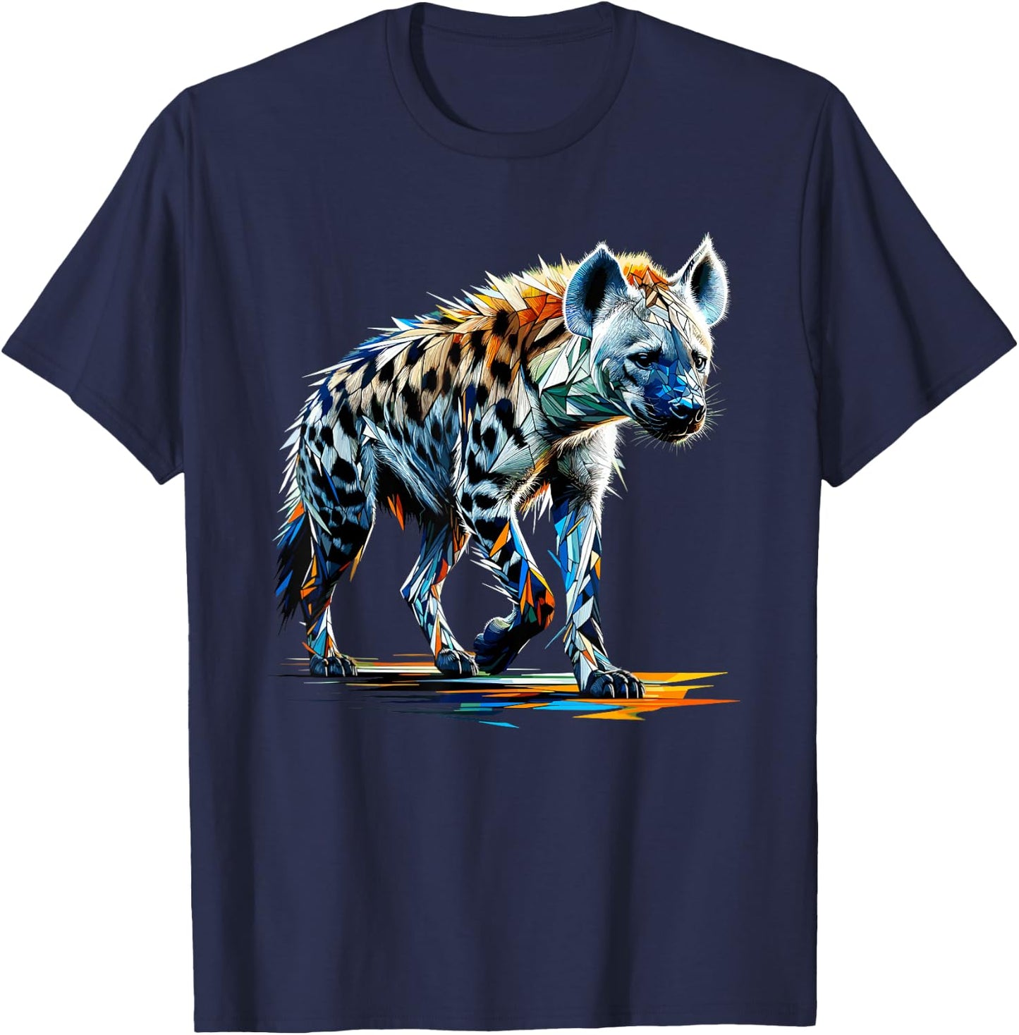 Polygon Art Hyänen Hyäne T-Shirt - T-Shirt | Navy