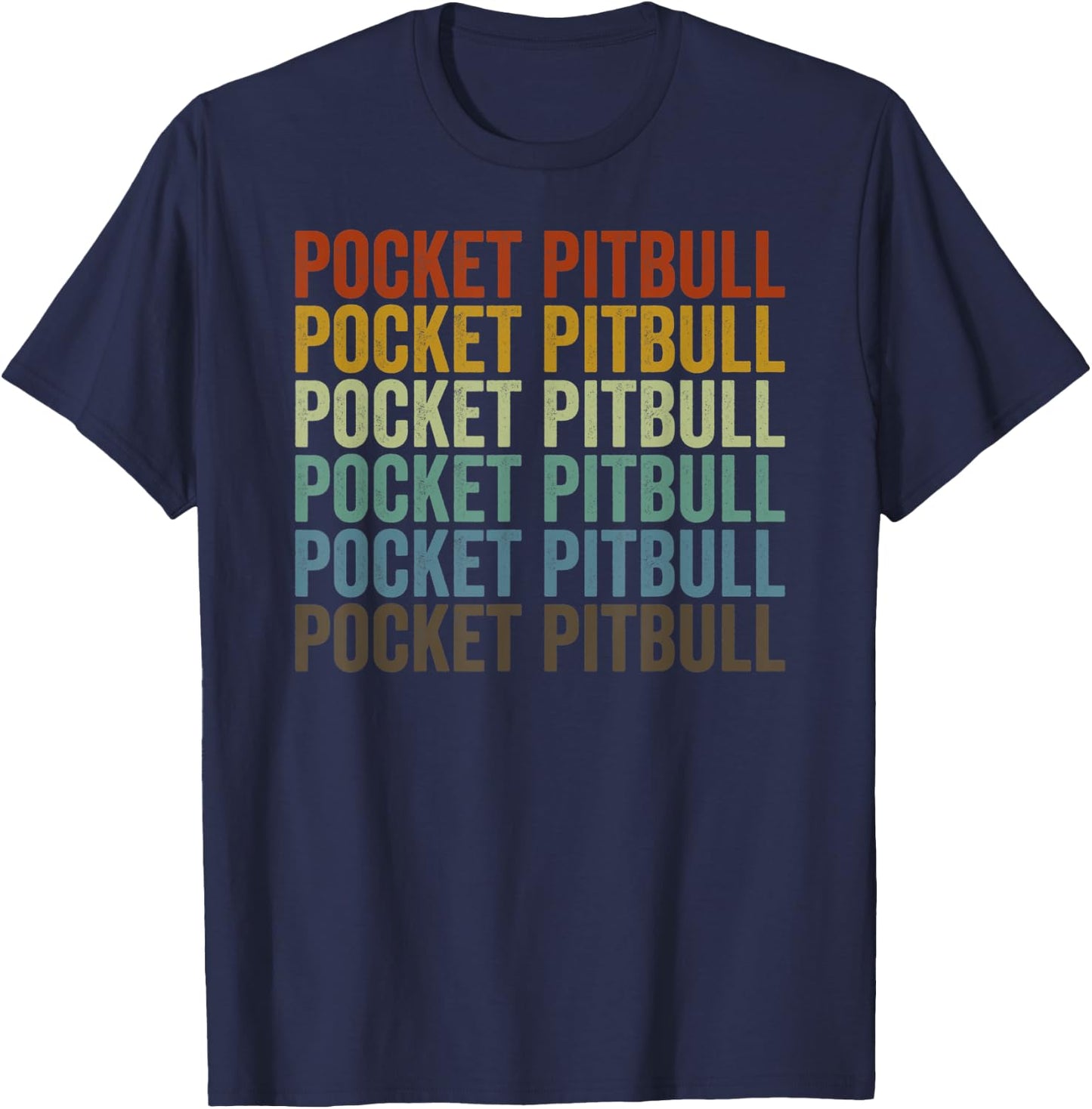 Pocket Pitbull Retro T-Shirt - T-Shirt | Navy