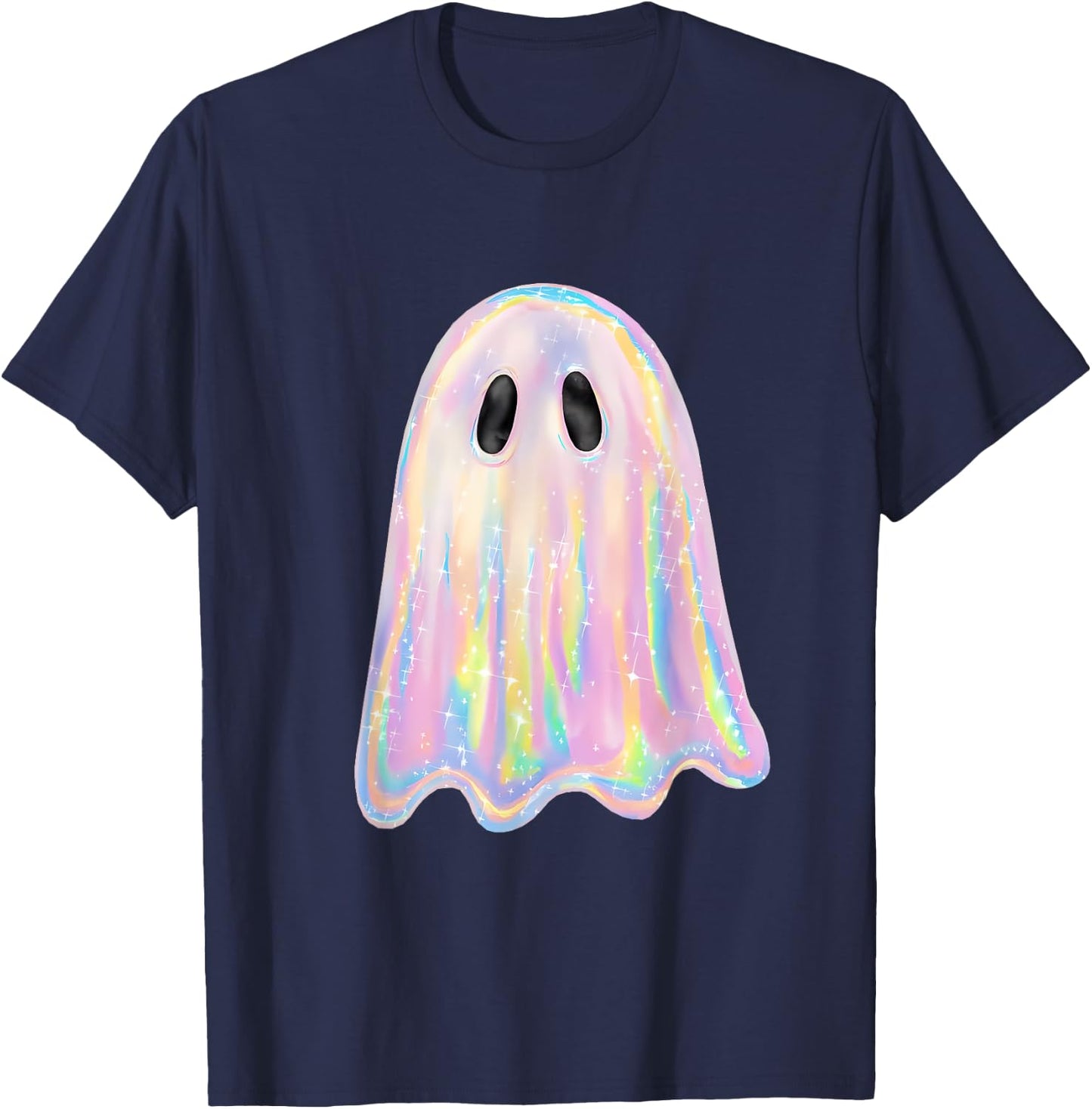 Retro Disco Ghost Cute Halloween Costume Funny Graphic T-Shirt - T-Shirt | Navy