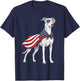 Whippet 4th of July US American Flag Dog Patriotic T-Shirt - T-Shirt | Navy