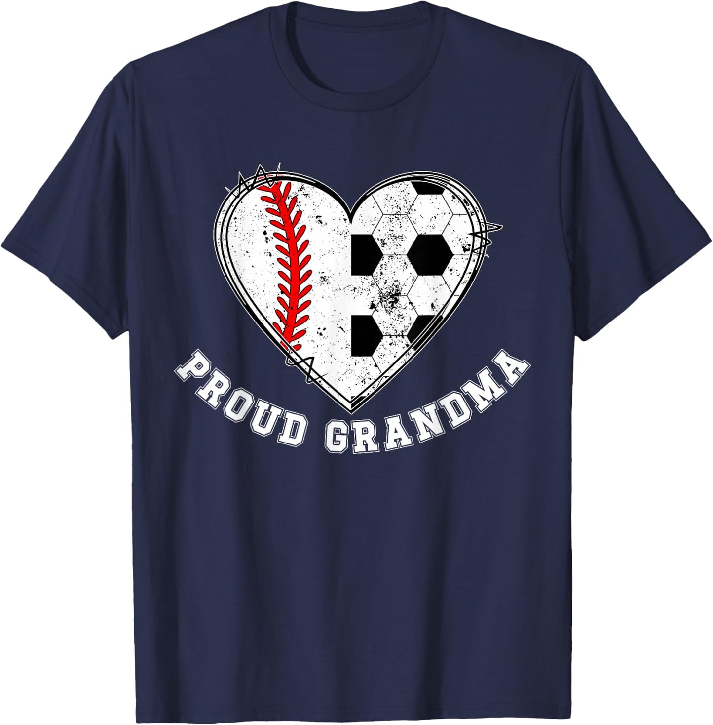 Proud Soccer Baseball Grandma Of A Baseball Soccer Player T-Shirt - T-Shirt | Navy