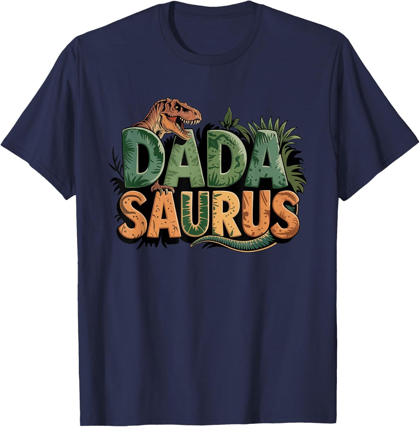 Dadasaurus Dinosaur Dad Saurus Family Matching T-Shirt - T-Shirt | Navy