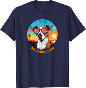 Funny All Jacked Up for Jack Russell Terrier Lovers T-Shirt - T-Shirt | Navy