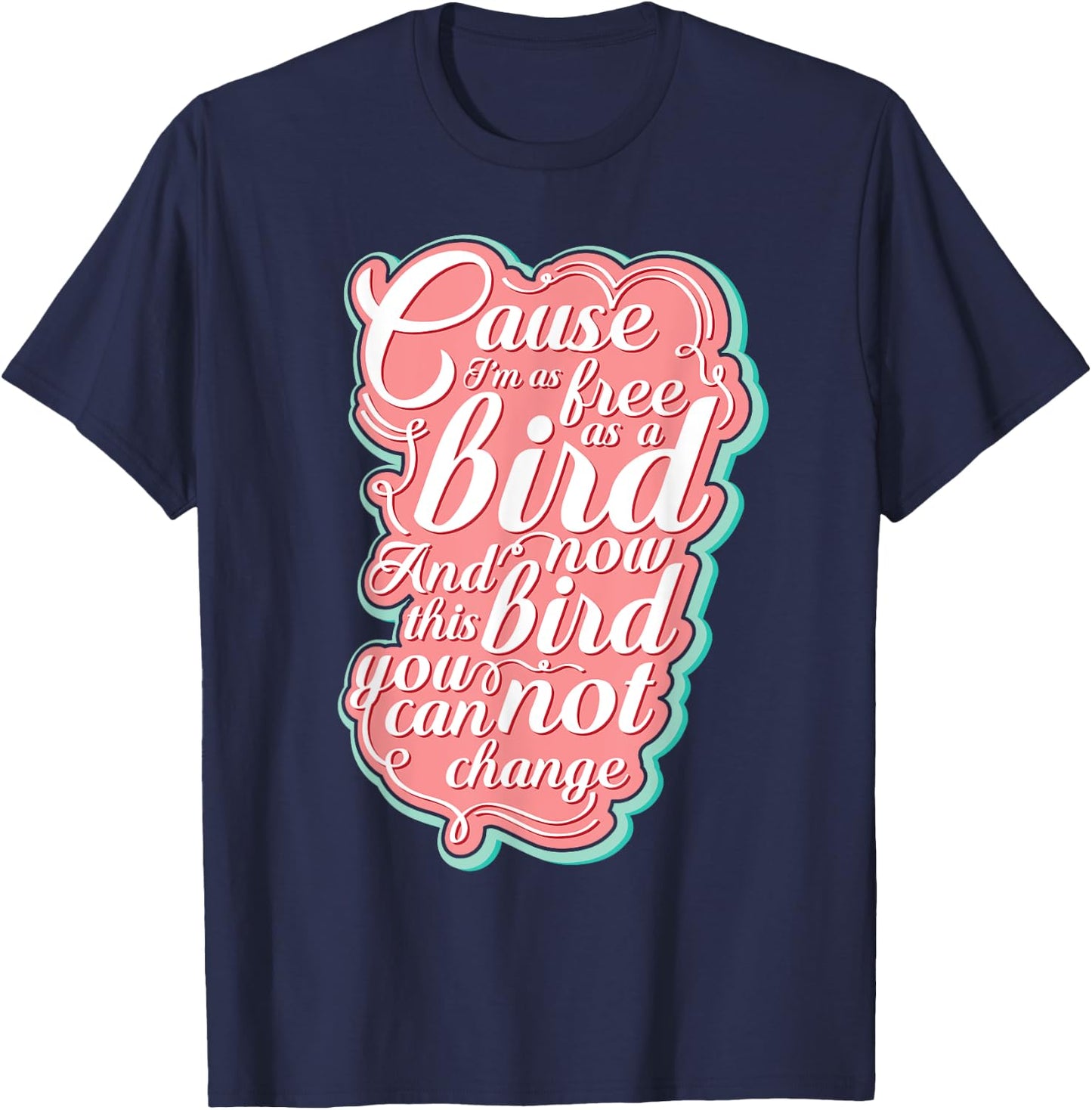 LyricLyfe Free Bird Ronnie Zant Allen Collins T-Shirt - T-Shirt | Navy