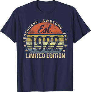 Est 1922 Limited Edition 103rd Birthday Gifts 103 Year Old T-Shirt - T-Shirt | Navy