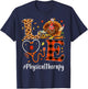 Physical Therapy Love Thanksgiving Leopard Funny Turkey T-Shirt - T-Shirt | Navy