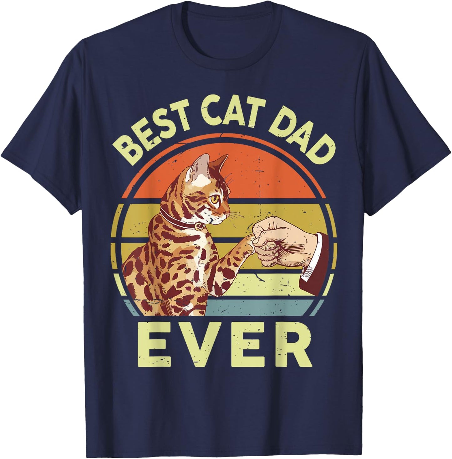 Best Bengal Cat Dad Ever Husband Father Day Gift from Wife T-Shirt - T-Shirt | Navy