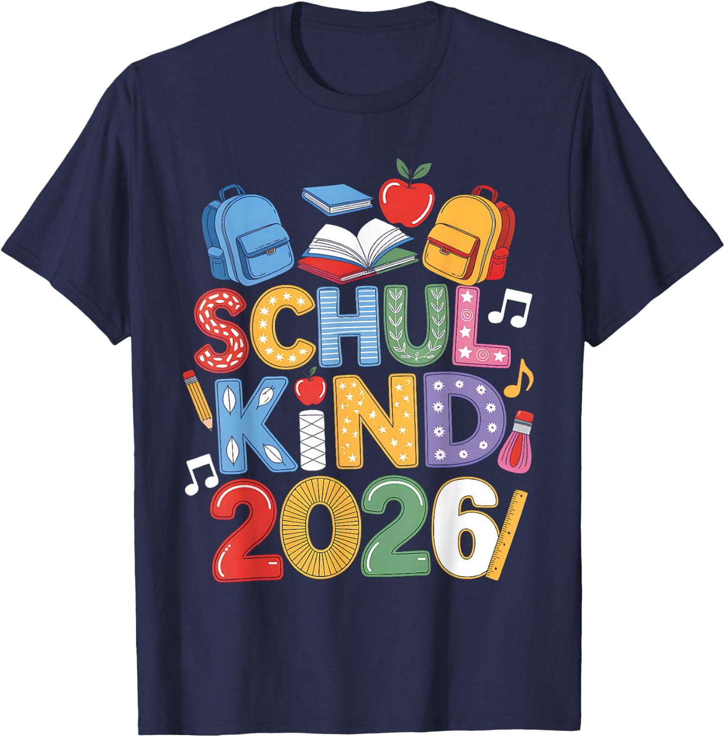 Schulkind 2026 Einschulung 2026 1.Klasse Zurück Zur Schule T-Shirt - T-Shirt | Navy