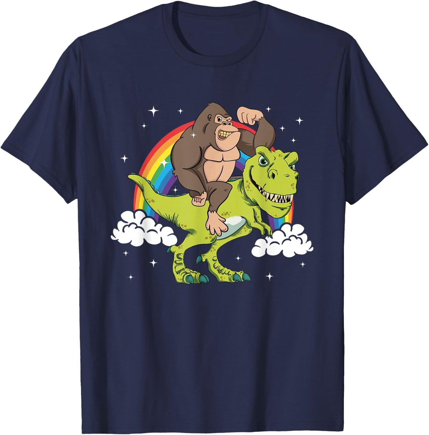 T-Rex Tyrannosaurus Dinosaur Dino Monkey Gorilla Ape Gift T-Shirt - T-Shirt | Navy