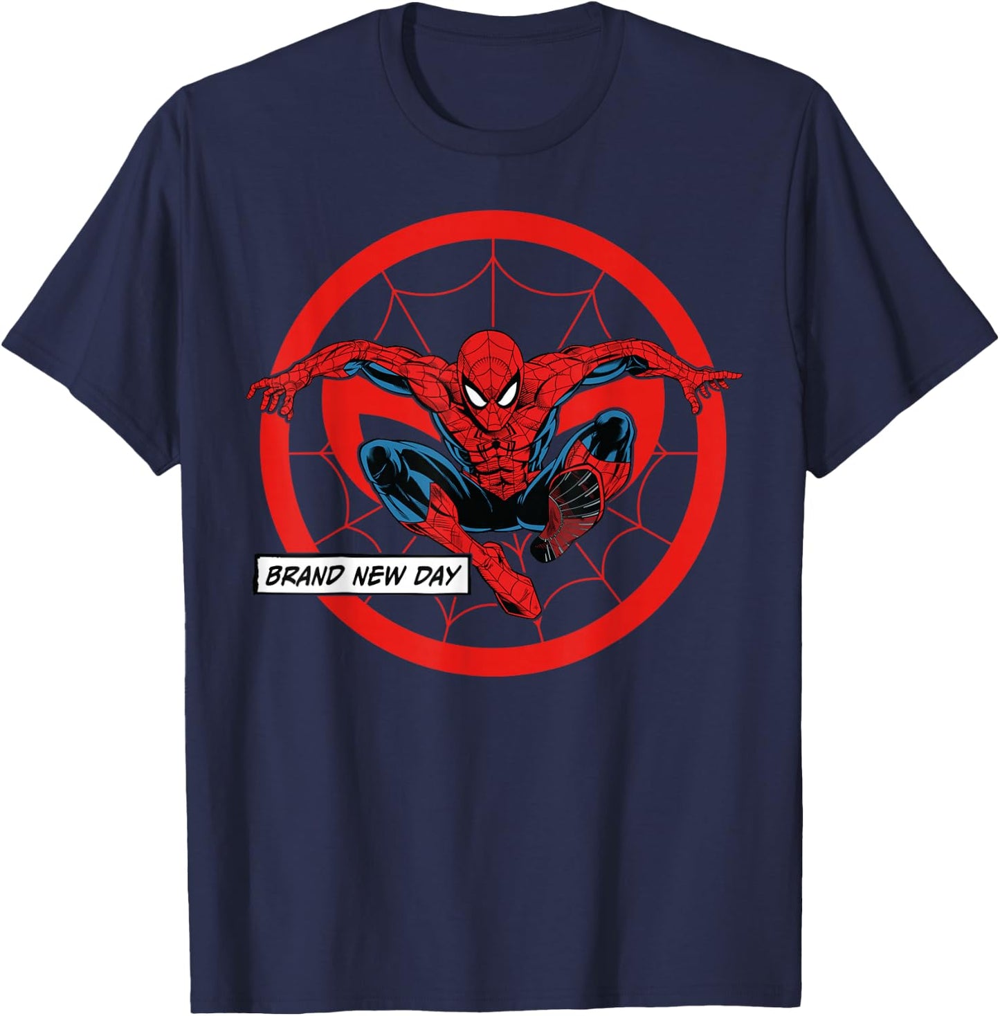Marvel Studios Spider-Man: BND Movie 2026 Spidey & Mask Icon T-Shirt - T-Shirt | Navy