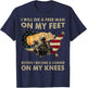 I Will Die A Free Man On My Feet Before I Become A Commie On T-Shirt - T-Shirt | Navy