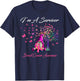 Funny Gnomes I'm A Survivor Breast Cancer Awareness T-Shirt - T-Shirt | Navy
