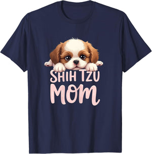 Shih Tzu Mom Dog Shih Tzu Mama Cute Puppy T-Shirt - T-Shirt | Navy