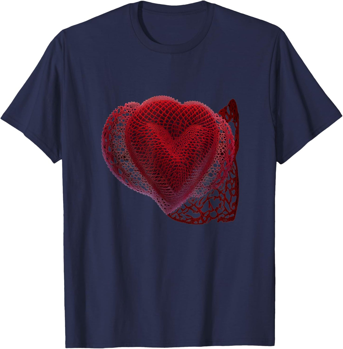 Valentine's Day throw pillow, Love heart, Red heart pillow T-Shirt - T-Shirt | Navy