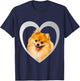 Zwergspitz- - Pomeranian - Herz Liebe Hund T-Shirt - T-Shirt | Navy