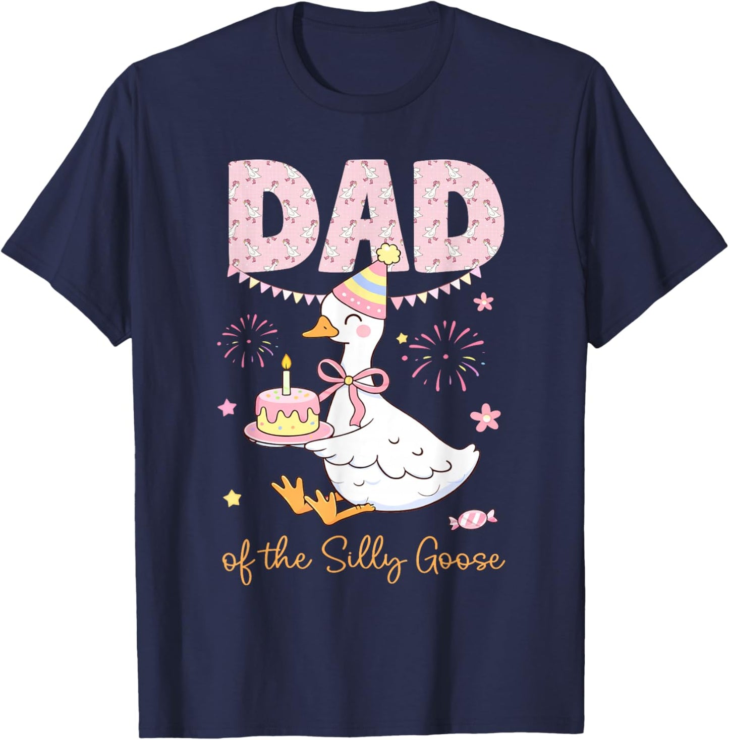 Dad of The Silly Goose Silly Goose Birthday Matching Family T-Shirt - T-Shirt | Navy