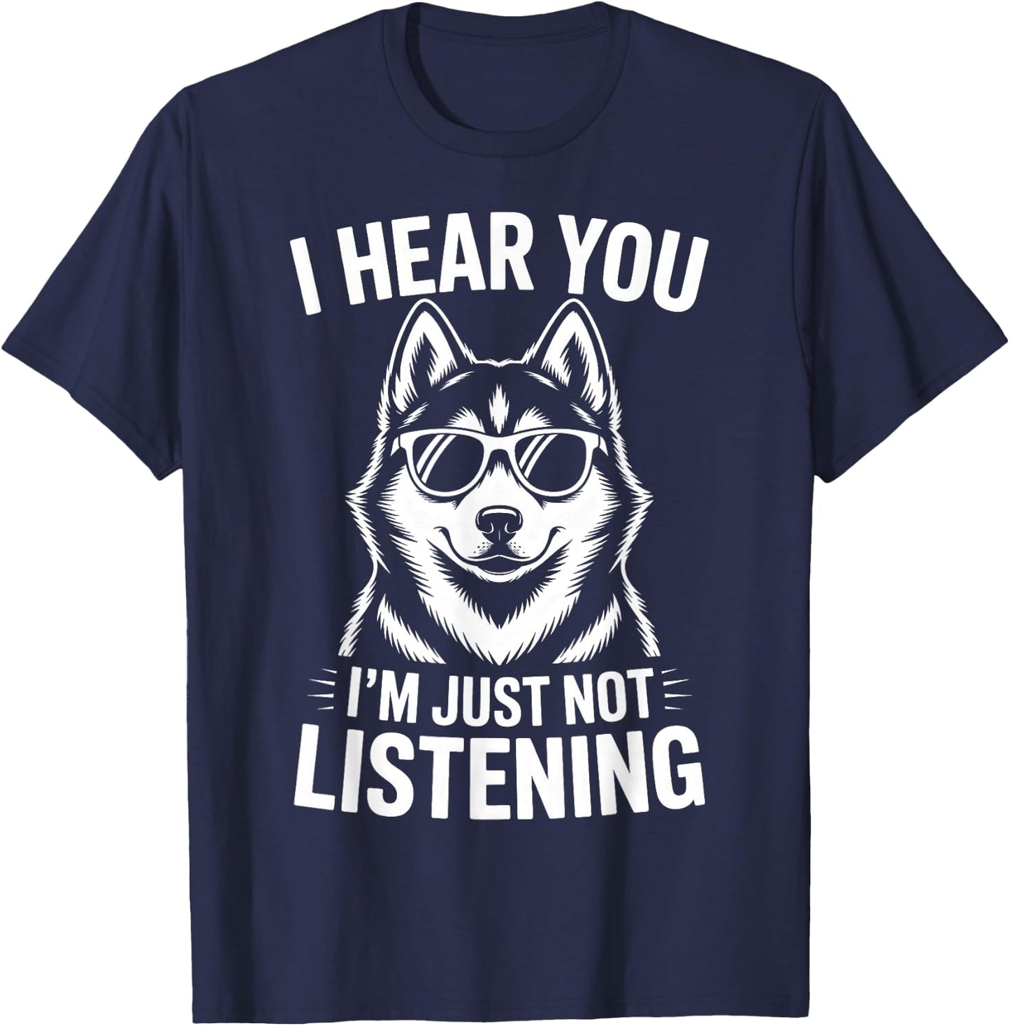 Husky drôle de Sibérie T-Shirt - T-Shirt | Navy